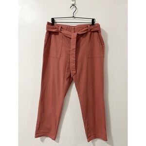 LOFT Womens Size 14 Paperbag Waist Utility Pants Terracotta Pink Red NWT